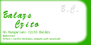 balazs czito business card